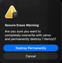 Secure Erase Alert